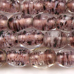 8x10mm Oval Colorlined Glass Bead - Purple