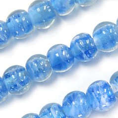 Beads, Glass Beads,  8mm Round Colourswirl,  LIGHT BLUE