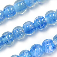 Beads, Glass Beads,  8mm Round Colourswirl,  LIGHT BLUE