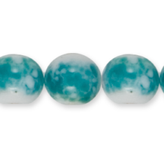 10mm Round  Speckled Glass Bead - Green
