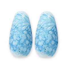 20x10mm Speckled Drop Glass Bead - Light Blue