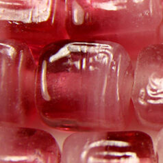 Glass Beads 6x6x8mm Cube Two-Tone - Rose/Op.Pink