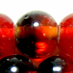 Beads, Glass Beads, 8mm Round Two-Tone, LIGHT RED/DARK RED