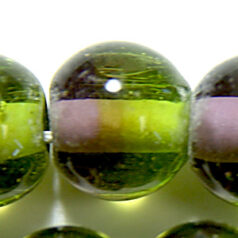 Beads, Glass Beads, 8mm Round Two-Tone, AMETHYST/PERIDOT