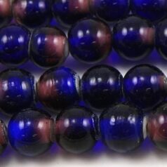 10mm Round Two-Tone Glass Bead - Blue/Purple