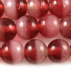 10mm Round Two-Tone Glass Bead - Rose/Op.Pink