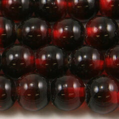 10mm Round Two-Tone Glass Bead - Lt. Red/Dk.Red