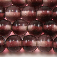 10mm Round Two-Tone Glass Bead - Amethyst/Clear