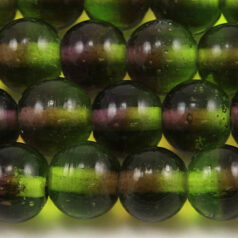 10mm Round Two-Tone Glass Bead - Amethyst/Peridot