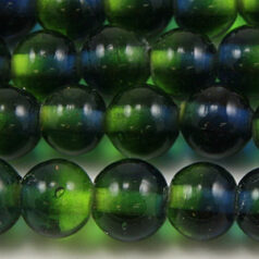 10mm Round Two-Tone Glass Bead - Montana/Olive