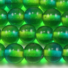 10mm Round Two-Tone Glass Bead - Olive/Green