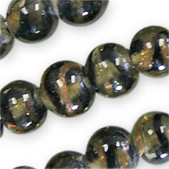 Beads, 10mm Round, Transparent Swirl, GREY
