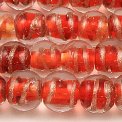 Beads 8mm Round,  Copper Swirl, ORANGE