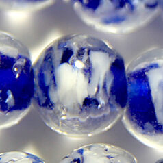 Beads 8mm Round,  Copper Swirl, Cobalt