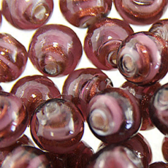 Beads 8mm Round,  Copper Swirl, AMETHYST