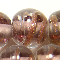 Beads 8mm Round,  Copper Swirl, LIGHT AMETHYST