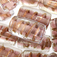 Beads, 15x10mm Tube, Copper Swirl, AMETHYST