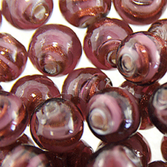 Beads, 10mm Round, Transparent Swirl, PURPLE