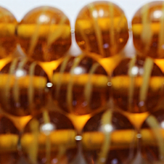 10mm Round Trans. Swirl Glass Bead - Yellow