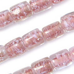 Beads, Glass Beads,  8x10mm Tube Swirl, ROSE