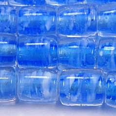 8x10mm Tube Swirl Glass Bead - Cobalt Blue