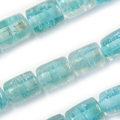 Beads, Glass Beads,  8x10mm Tube Swirl, TEAL
