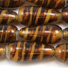 11x22mm Transparent Drop Swirl - Amber