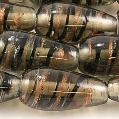 11x22mm Transparent Drop Swirl - Grey