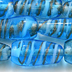 11x22mm Transparent Drop Swirl - Aqua