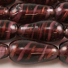 11x22mm Transparent Drop Swirl - Purple