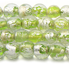 8mm Round Silverfoil - Light Green