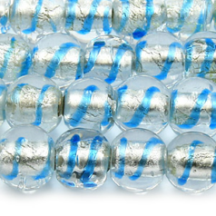 10mm Round Silverfoil - Lt. Blue