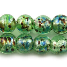 10mm Round Silverfoil - Light Green