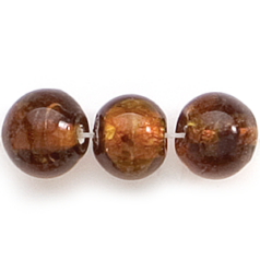 10mm Round Silverfoil - Dark Amber
