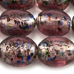 6x13mm Flat Oval Silverfoil - Amethyst