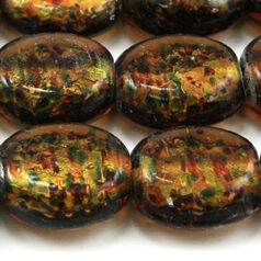 6x13mm Flat Oval Silverfoil - Amber