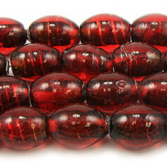 11x13mm Oval Silverfoil - Red