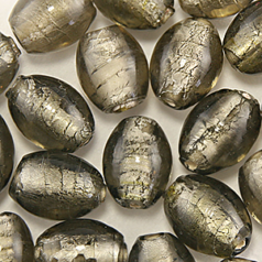 11x13mm Oval Silverfoil - Grey