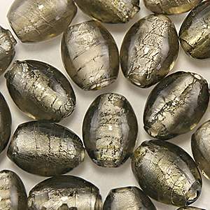 11x13mm Oval Silverfoil - Grey