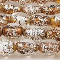 8x10mm Oval Silverfoil - Amber