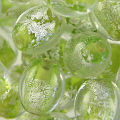 8x10mm Oval Silverfoil - Chartreuse