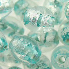 8x10mm Oval Silverfoil - Teal