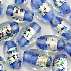 11x13mm Oval Silverfoil - Speckle Sapphire