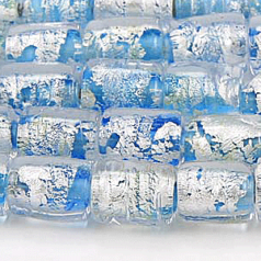 8x10mm Tube Silverfoil - Blue Aqua