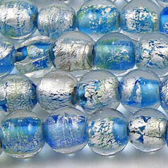 8mm Round Foil -Blue Aqua