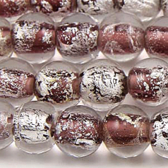 8mm Round Foil -Lt Amethyst