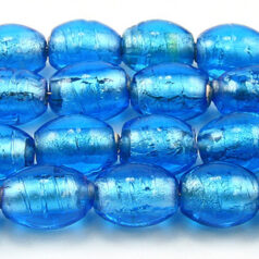 11x13mm Oval Silverfoil - Lt. Blue Aqua