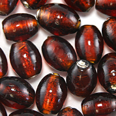 11x13mm Oval Silverfoil - Dark Topaz