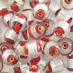 10mm Round Silverfoil Line - Light Red