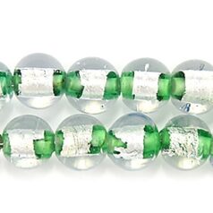 Beads, 10mm Round, Silverfoil, CHARTRUESE